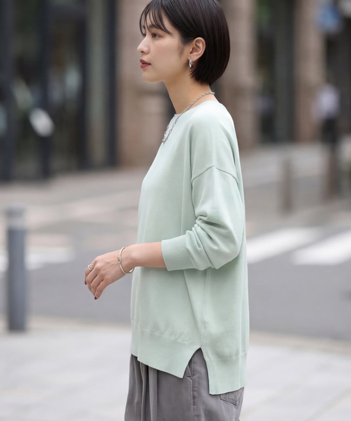 着用イメージ 163cm ミント