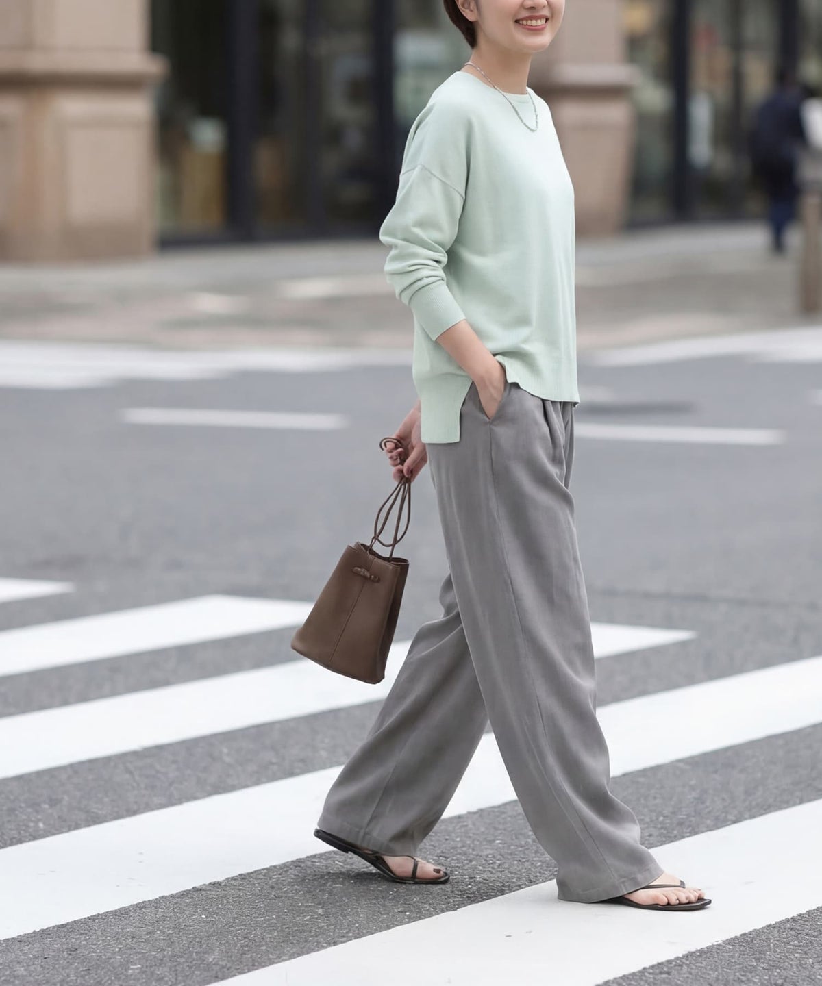 着用イメージ 163cm ミント