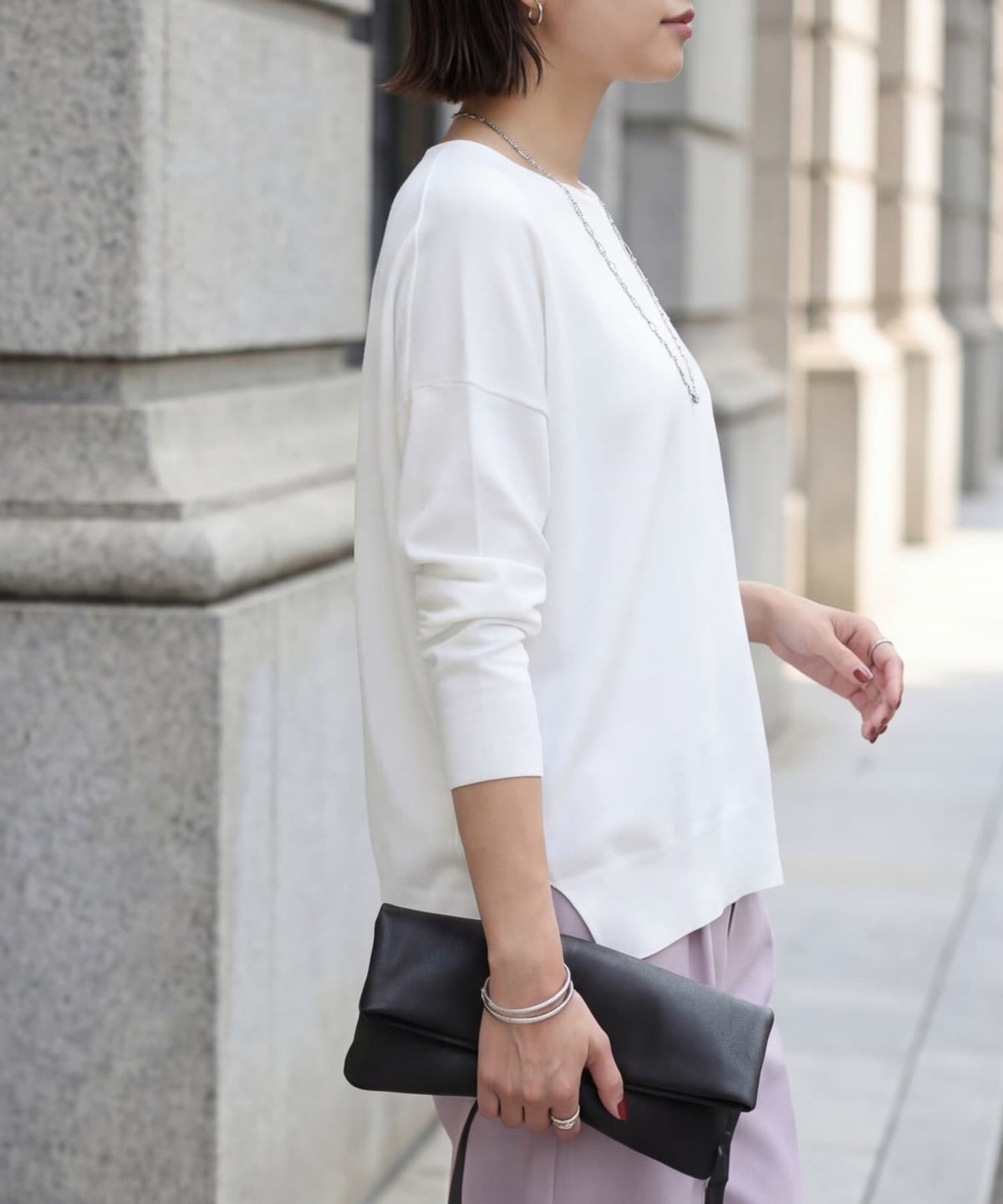 着用イメージ 163cm ホワイト