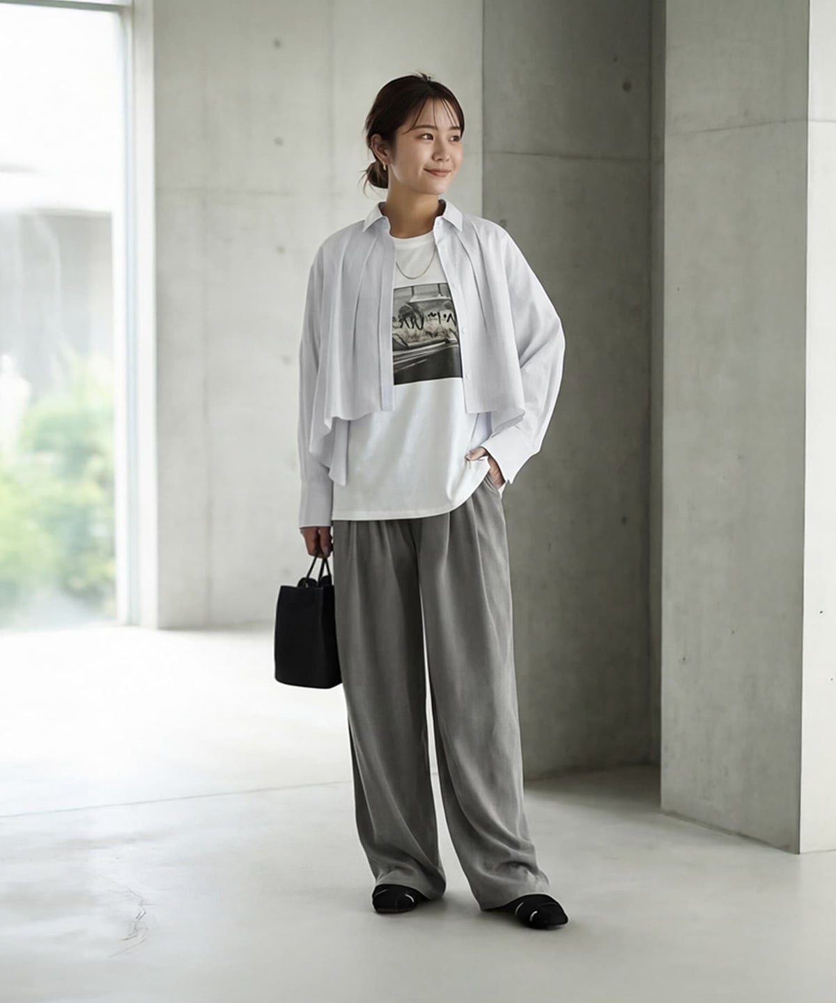 着用イメージ 163cm ホワイト