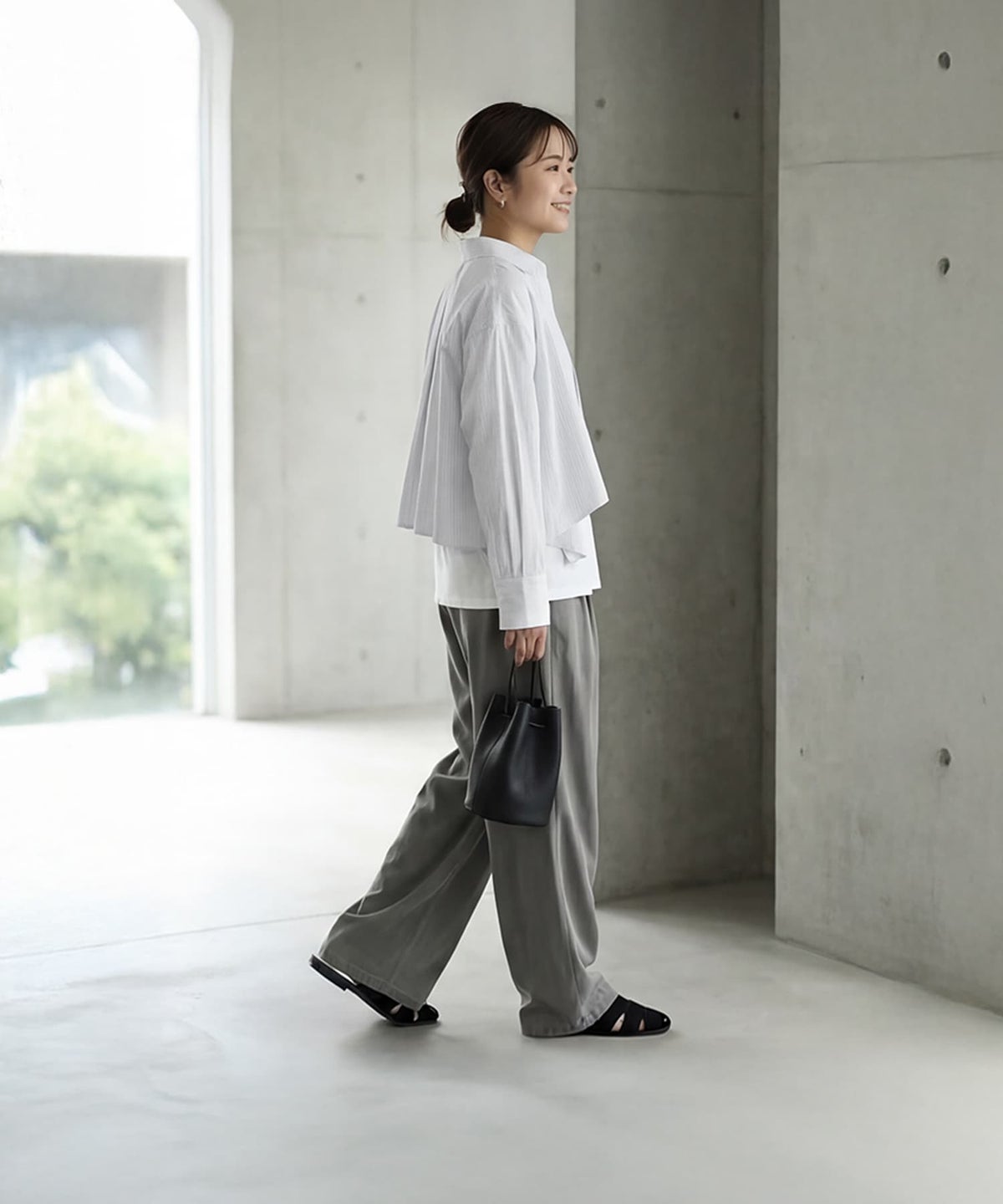 着用イメージ 163cm ホワイト