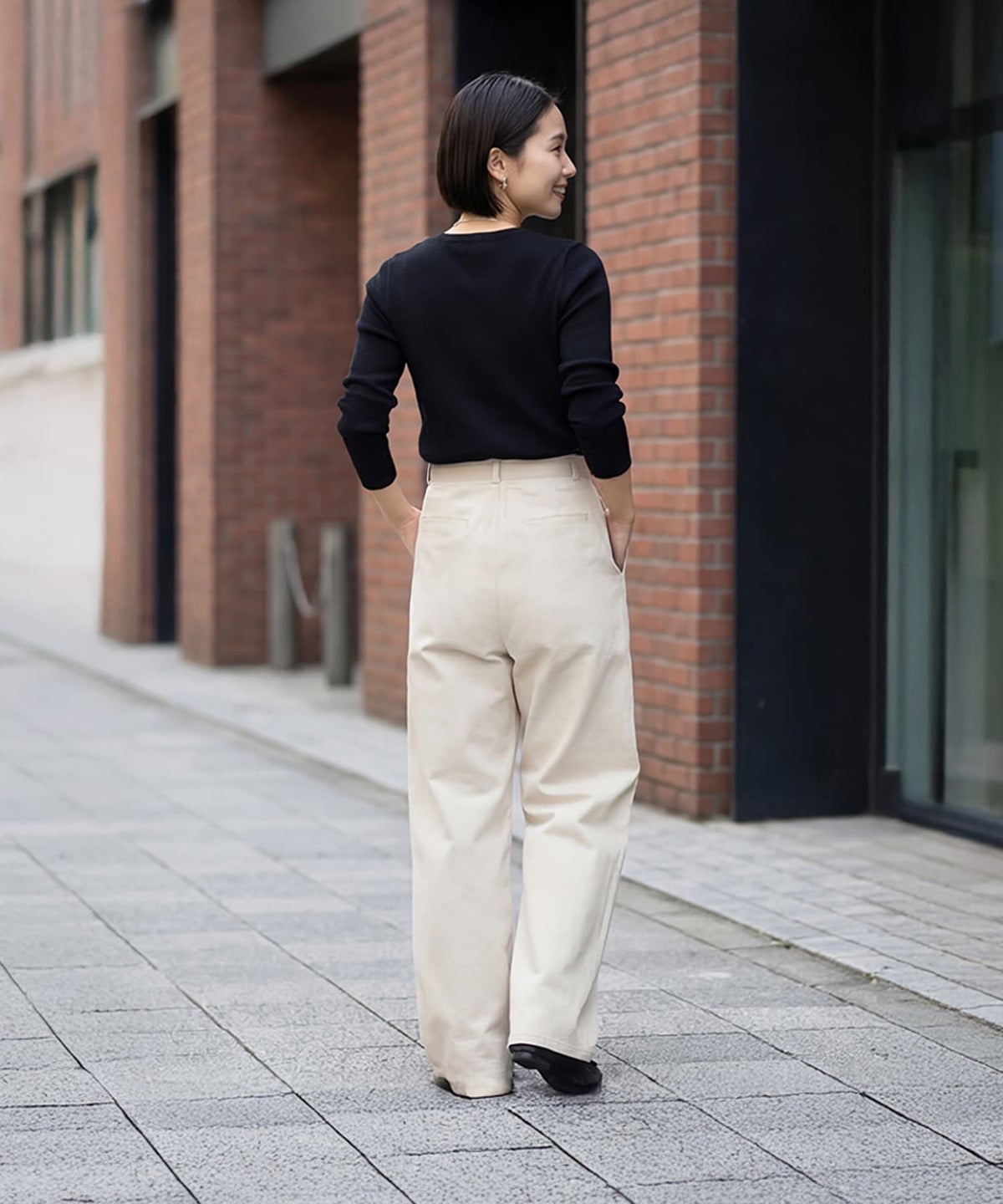 着用イメージ 163cm ブライトベージュ Sサイズ