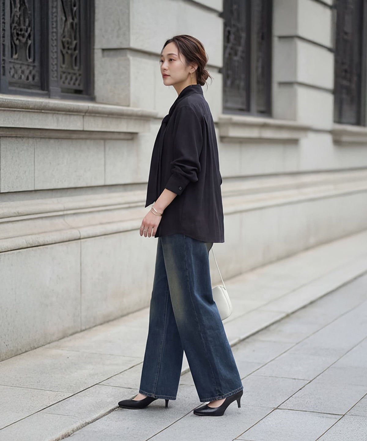 着用イメージ 163cm ブラック