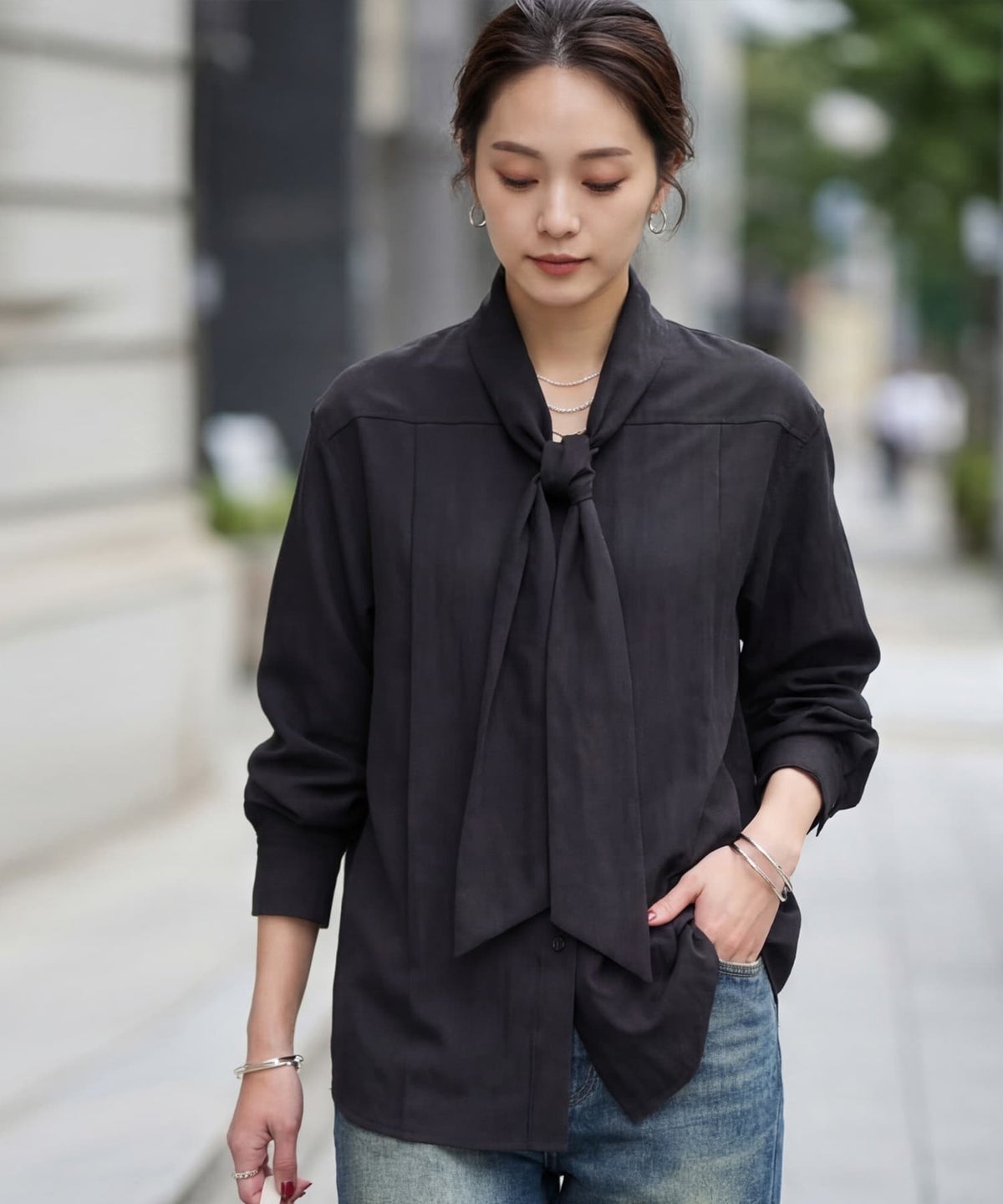 着用イメージ 163cm ブラック