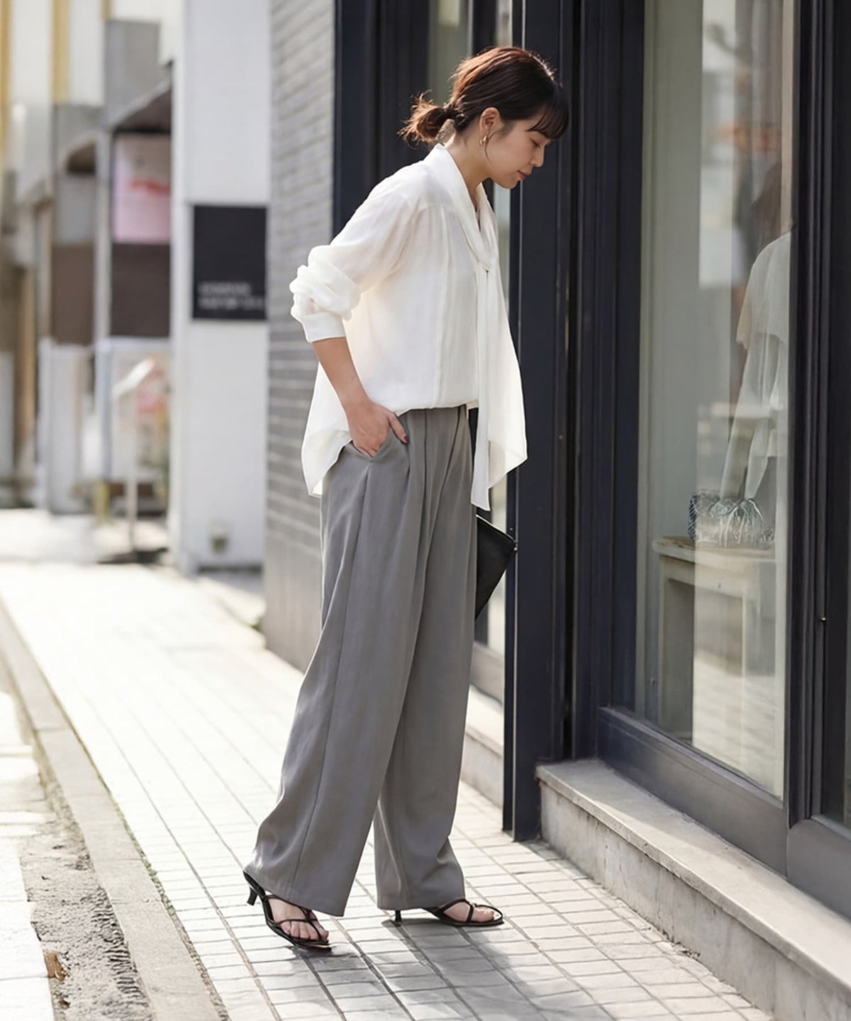 着用イメージ 163cm ホワイト