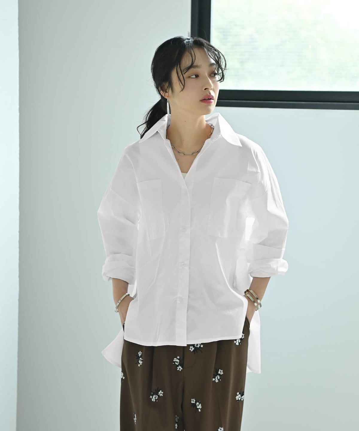 着用イメージ 167cm ホワイト