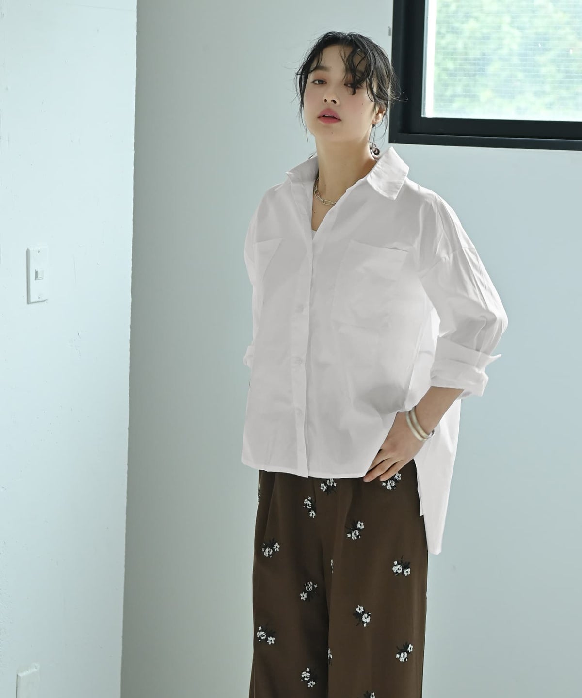 着用イメージ 167cm ホワイト