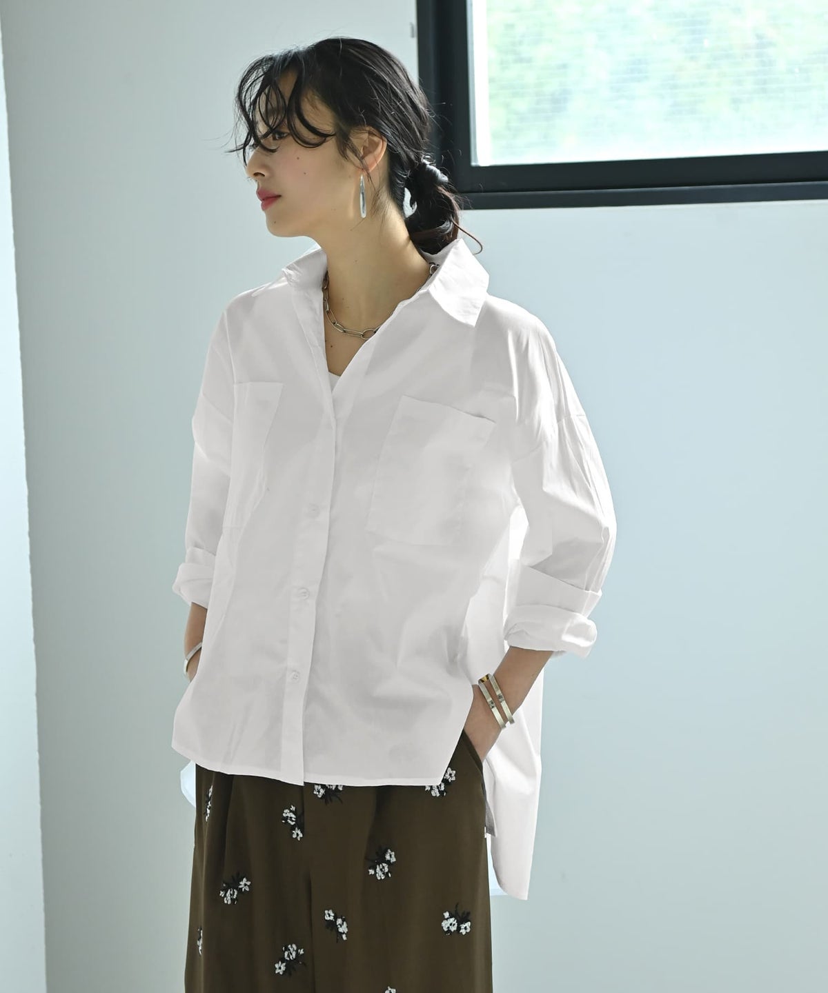 着用イメージ 167cm ホワイト