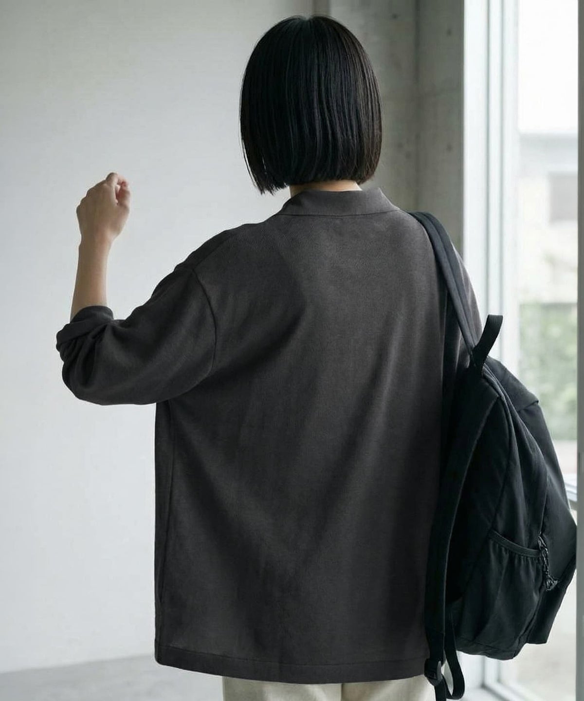 着用イメージ 167cm チャコール