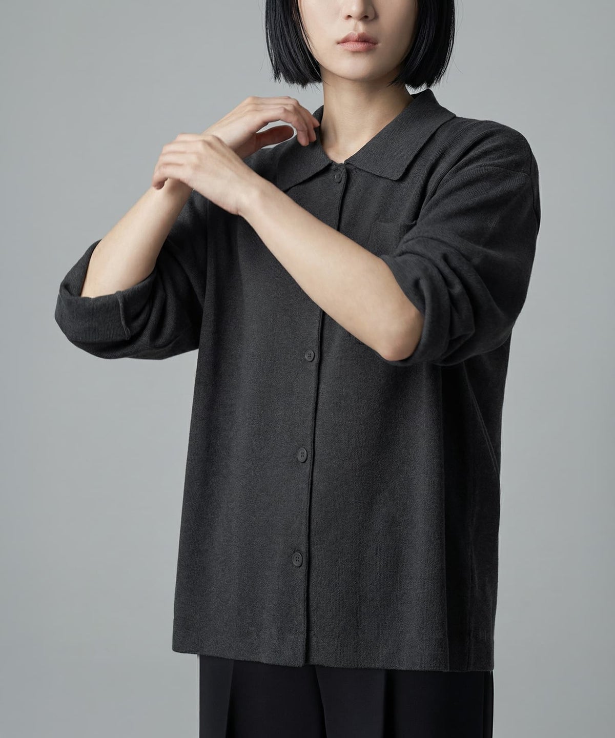 着用イメージ 167cm チャコール