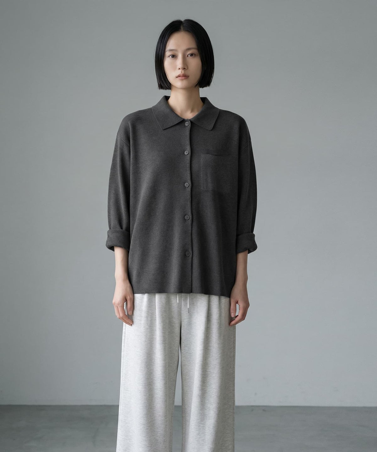 着用イメージ 167cm チャコール