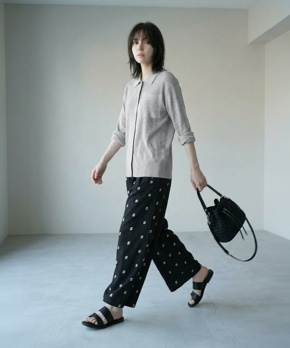 着用イメージ 170cm ライトグレー