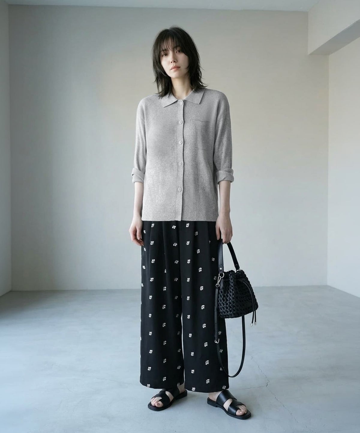 着用イメージ 170cm ライトグレー