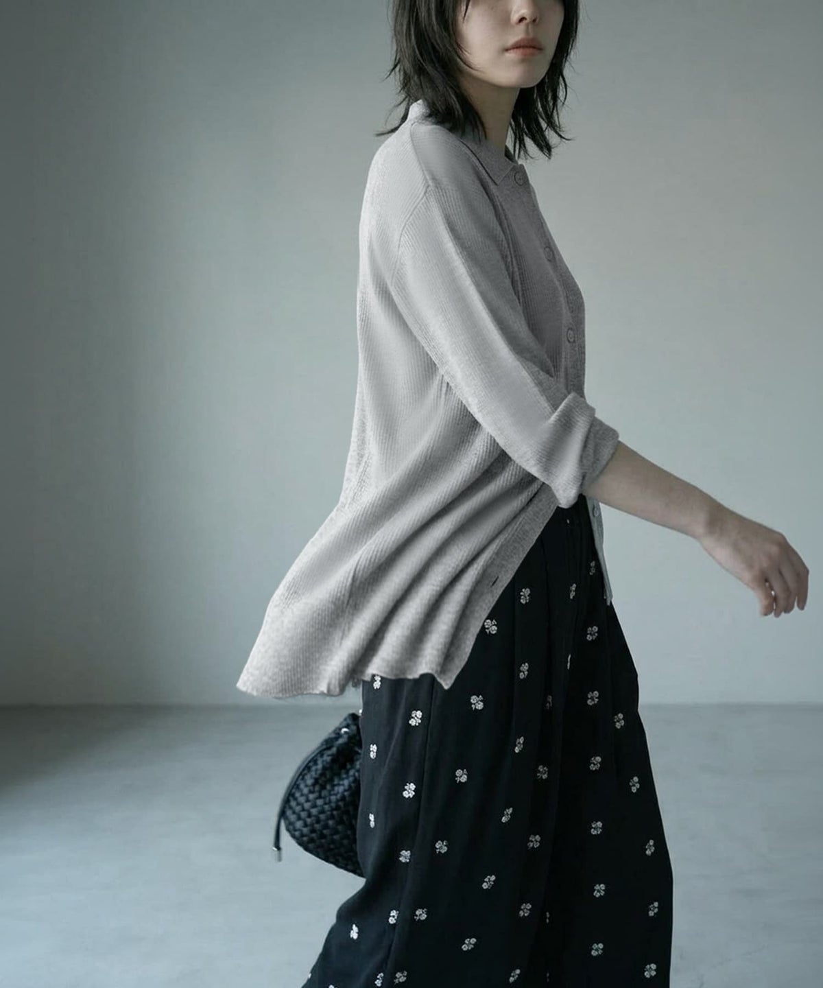 着用イメージ 170cm ライトグレー