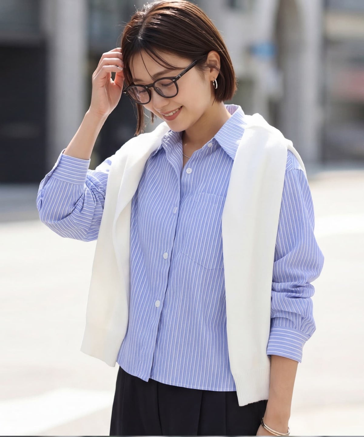 着用イメージ 163cm ライラックブルー