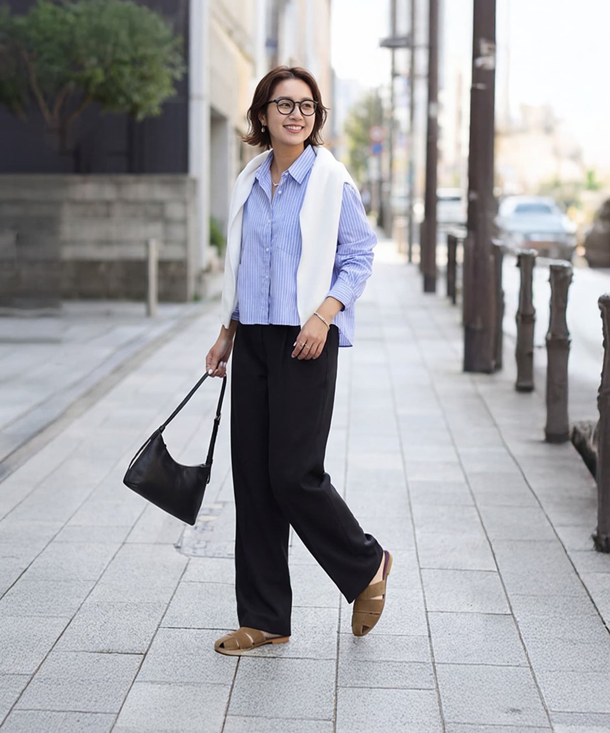 着用イメージ 163cm ライラックブルー