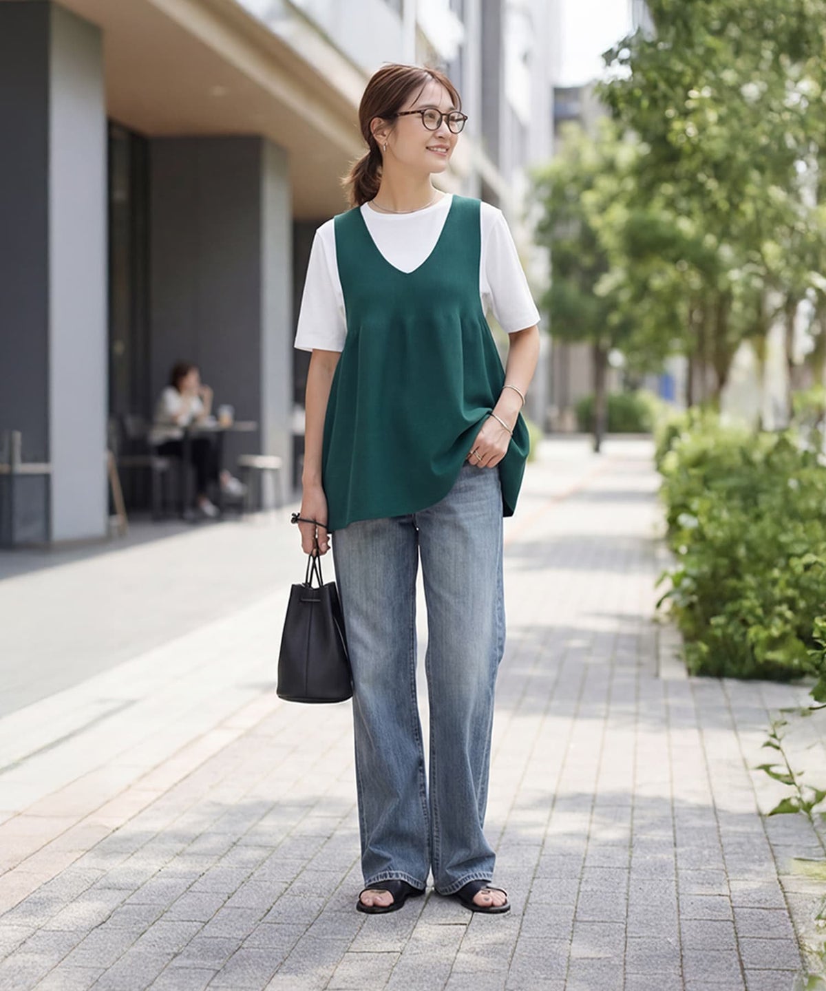 着用イメージ 163cm グリーン