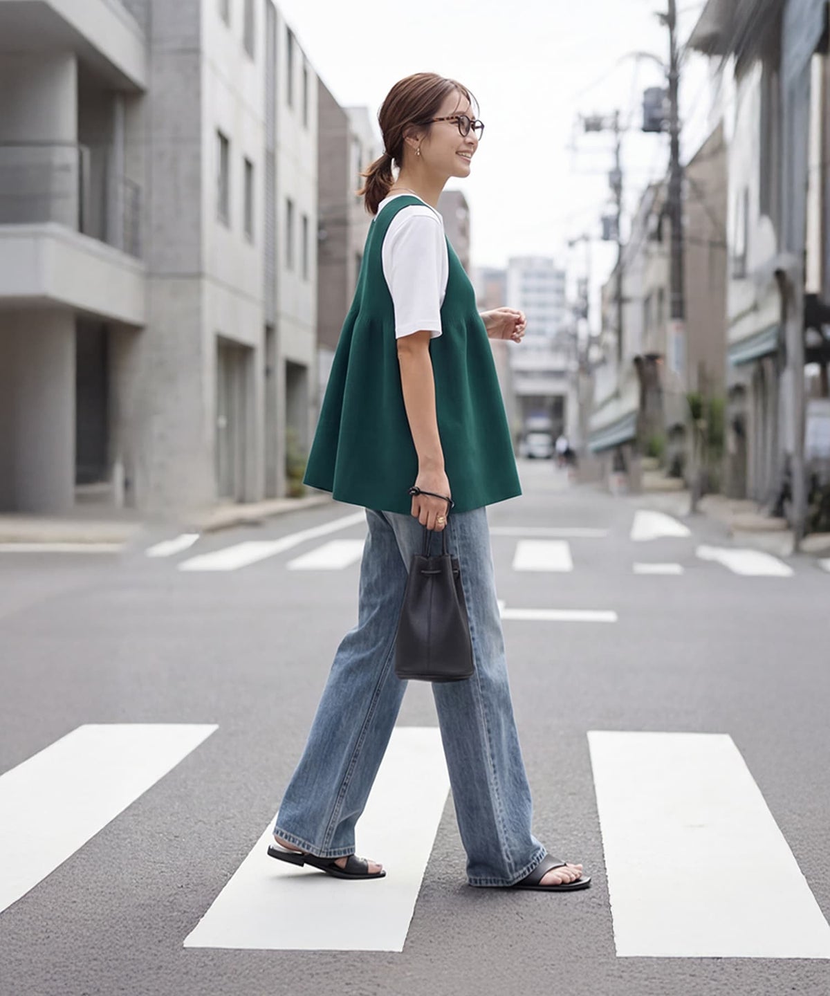 着用イメージ 163cm グリーン