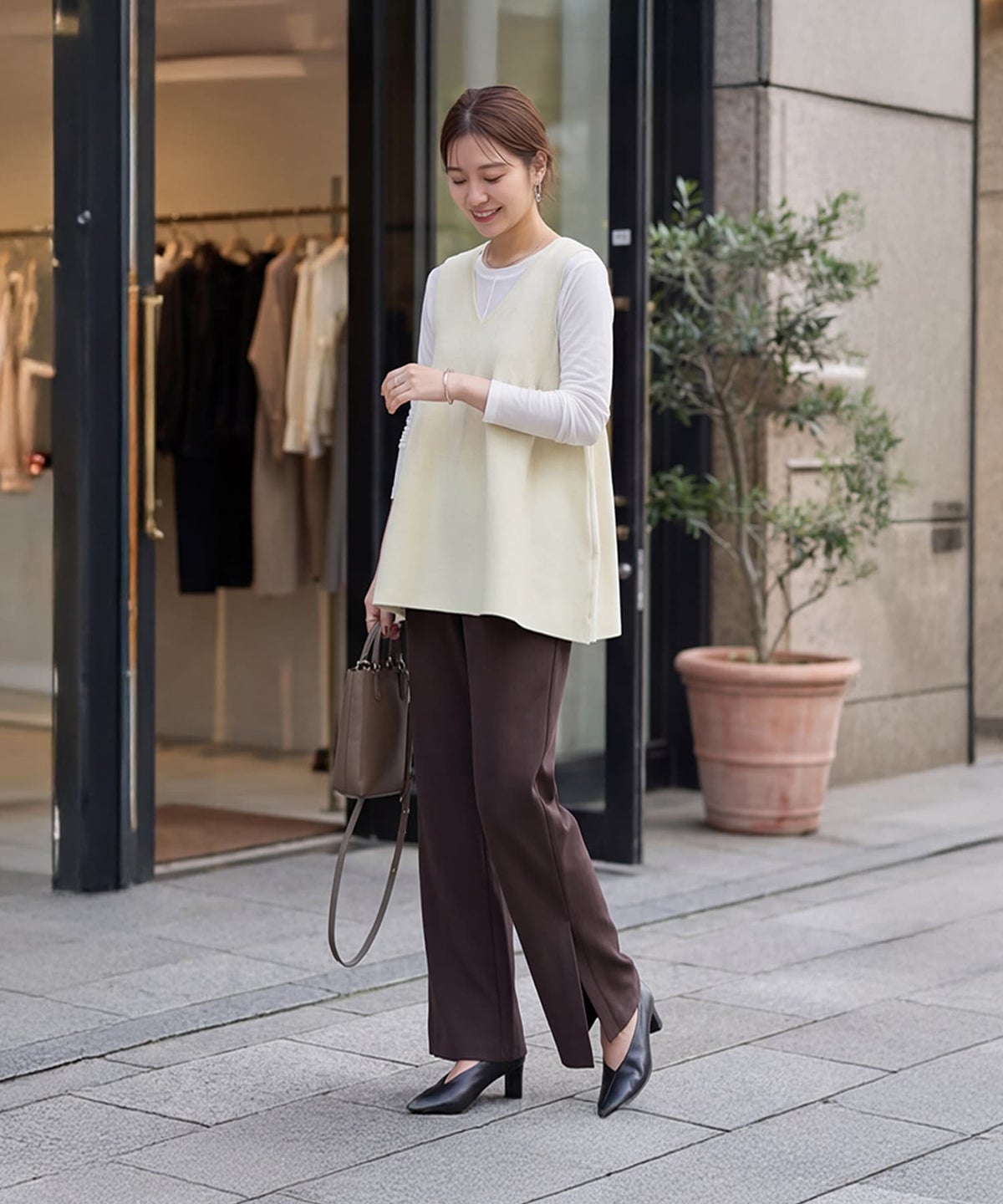 着用イメージ 163cm エクリュ