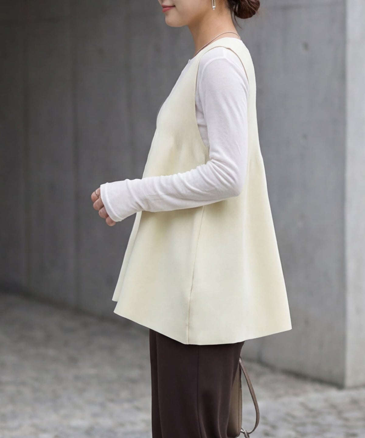 着用イメージ 163cm エクリュ