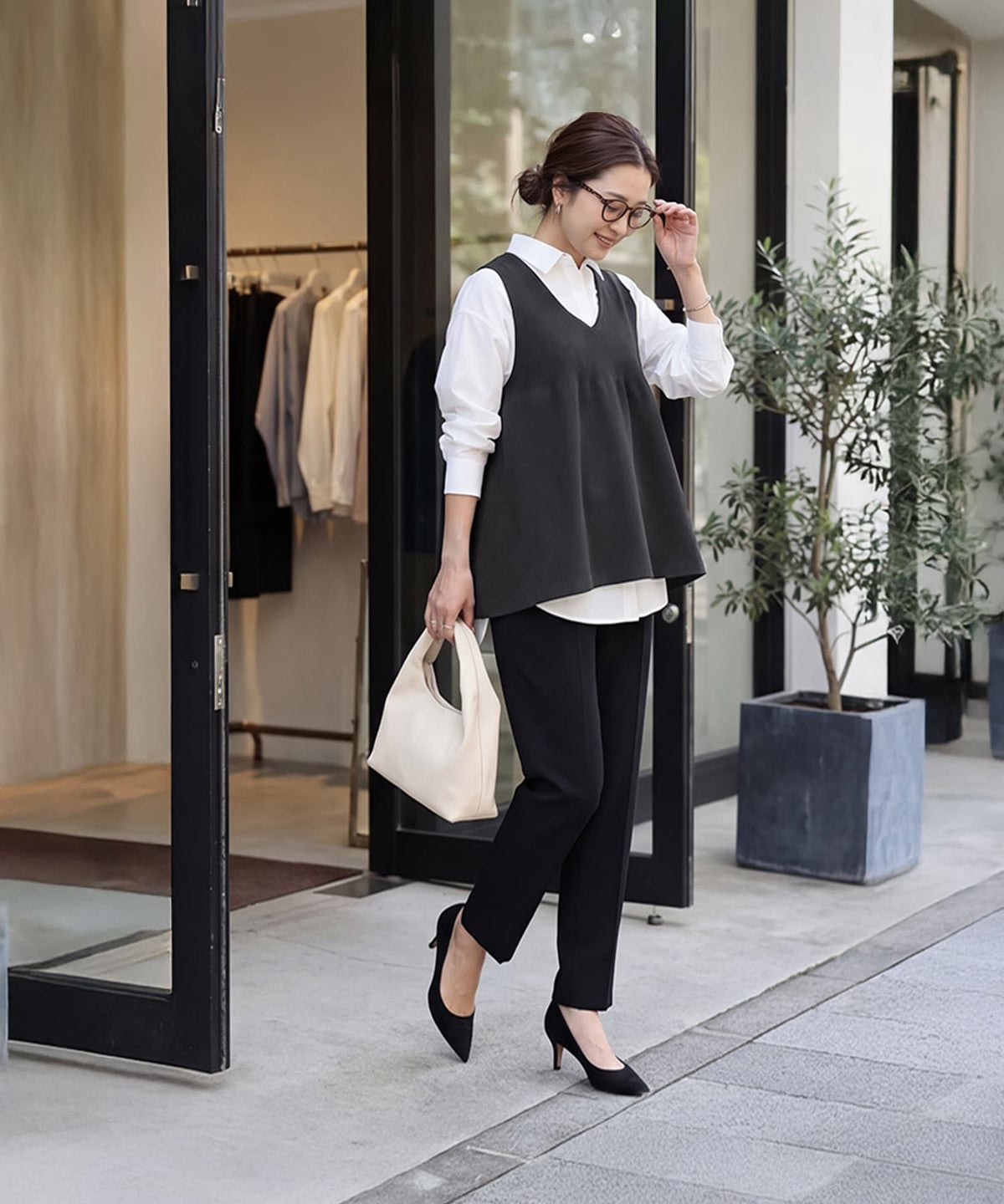 着用イメージ 163cm チャコール