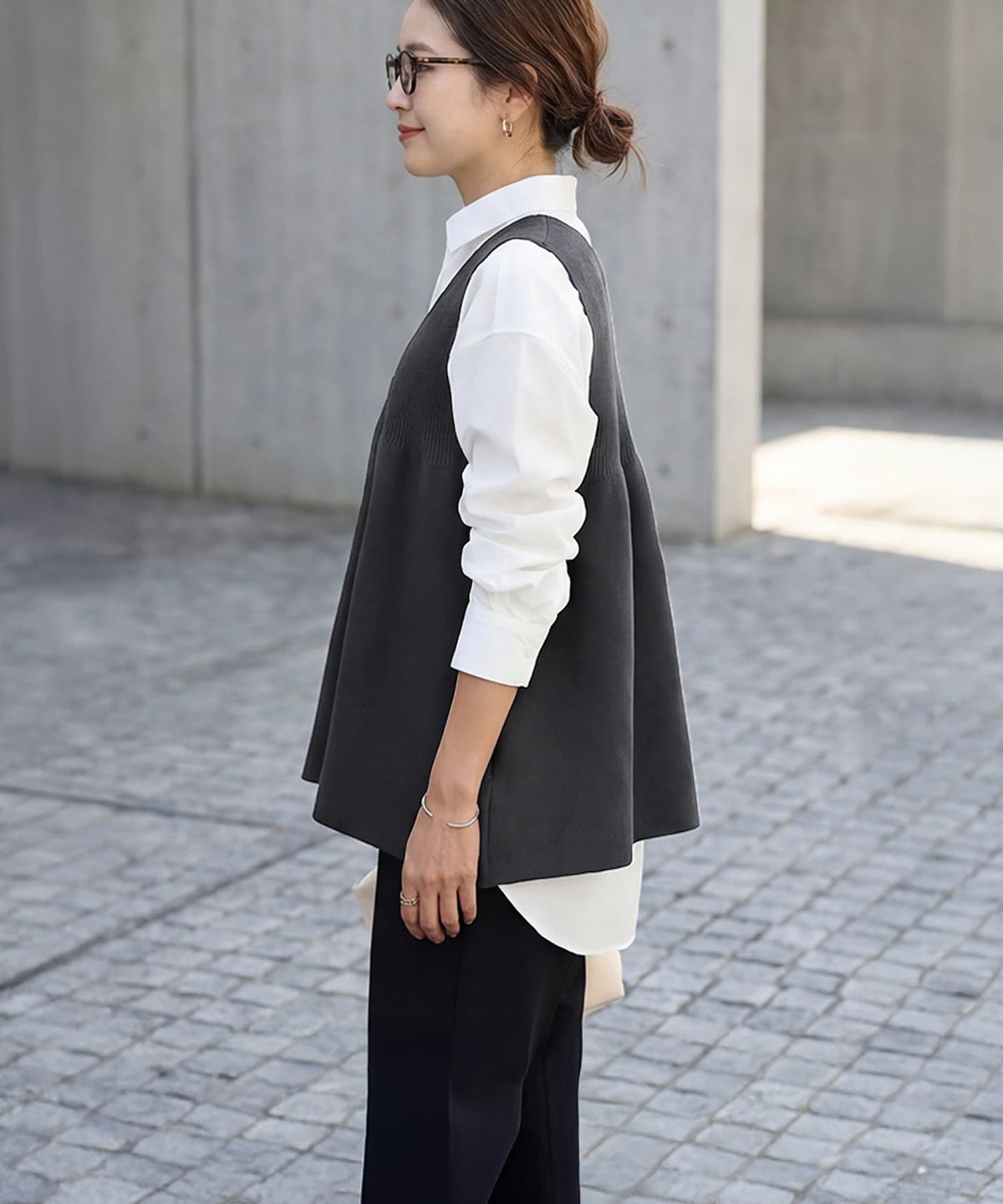 着用イメージ 163cm チャコール