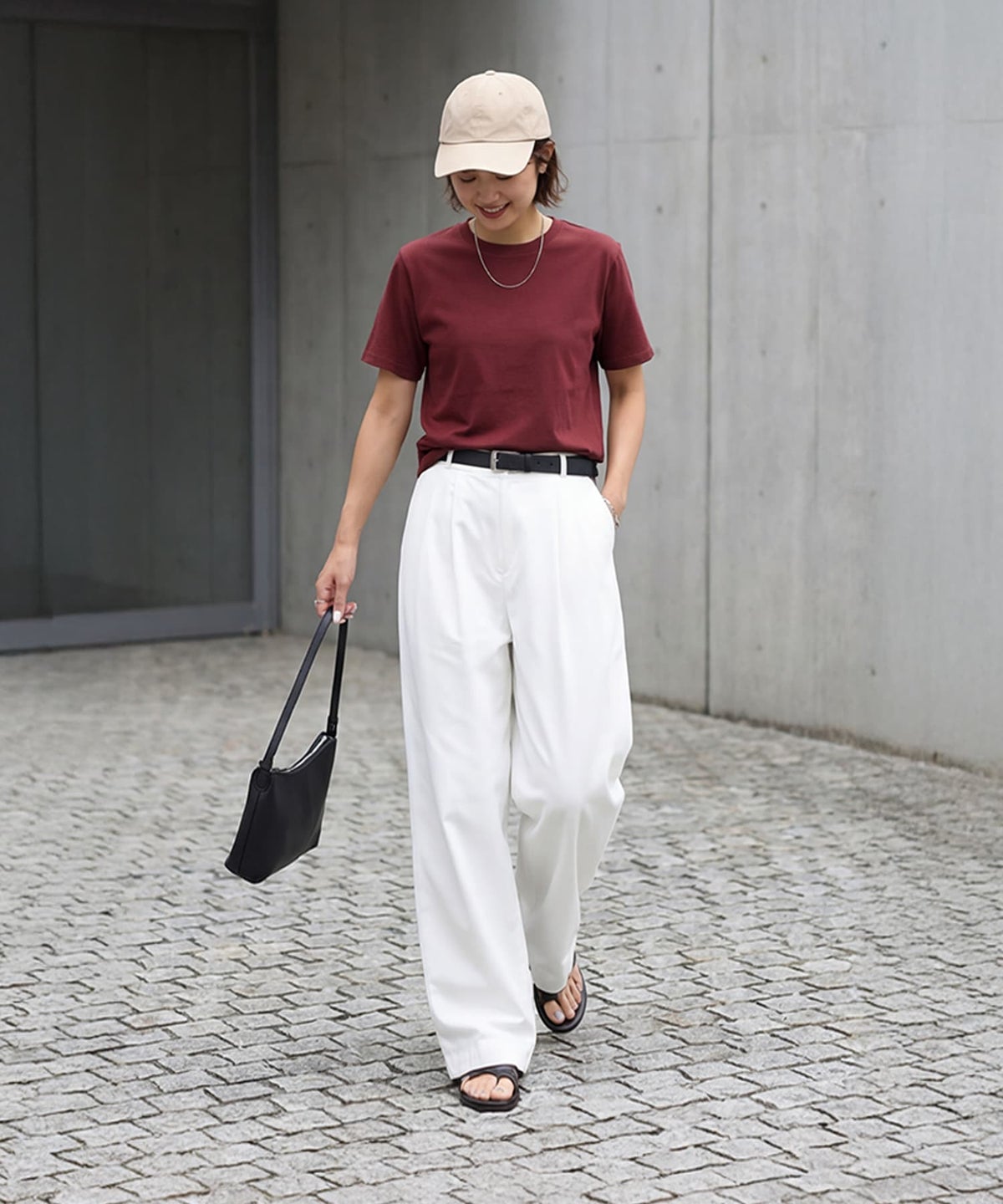 着用イメージ 163cm エンジ