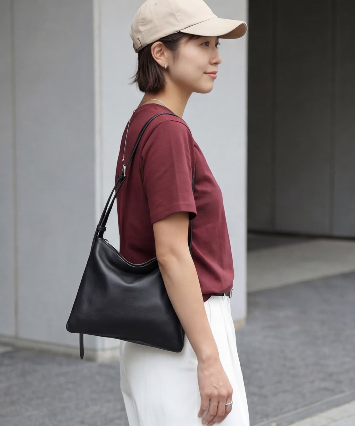 着用イメージ 163cm エンジ