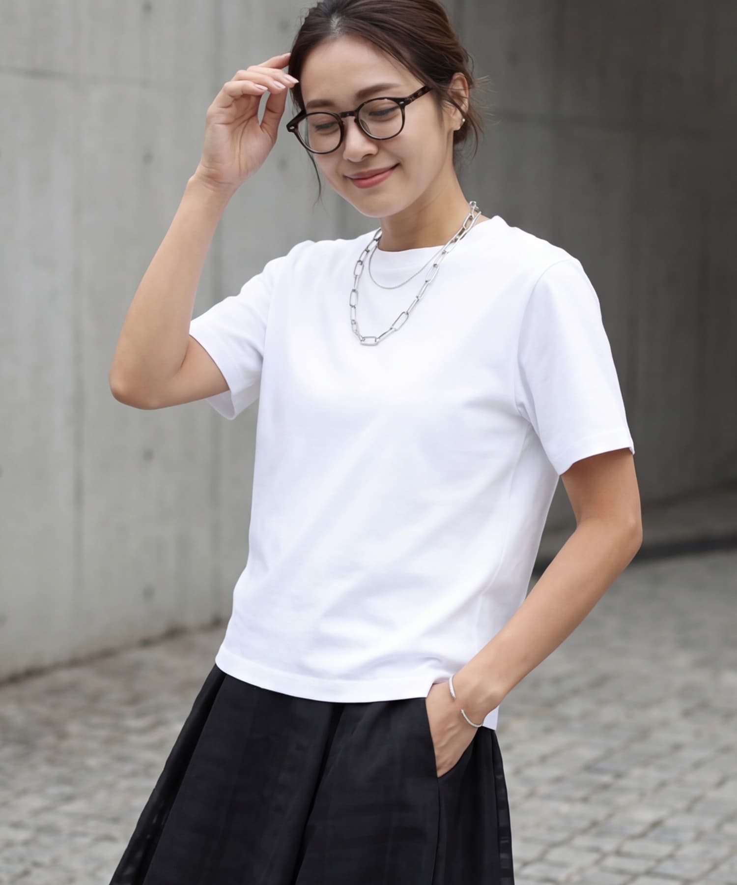 56cm丈BASICコットンTシャツ | おしゃれな大人レディースファッション