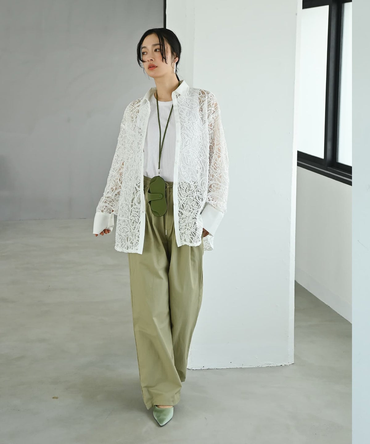 着用イメージ 167cm オフホワイト