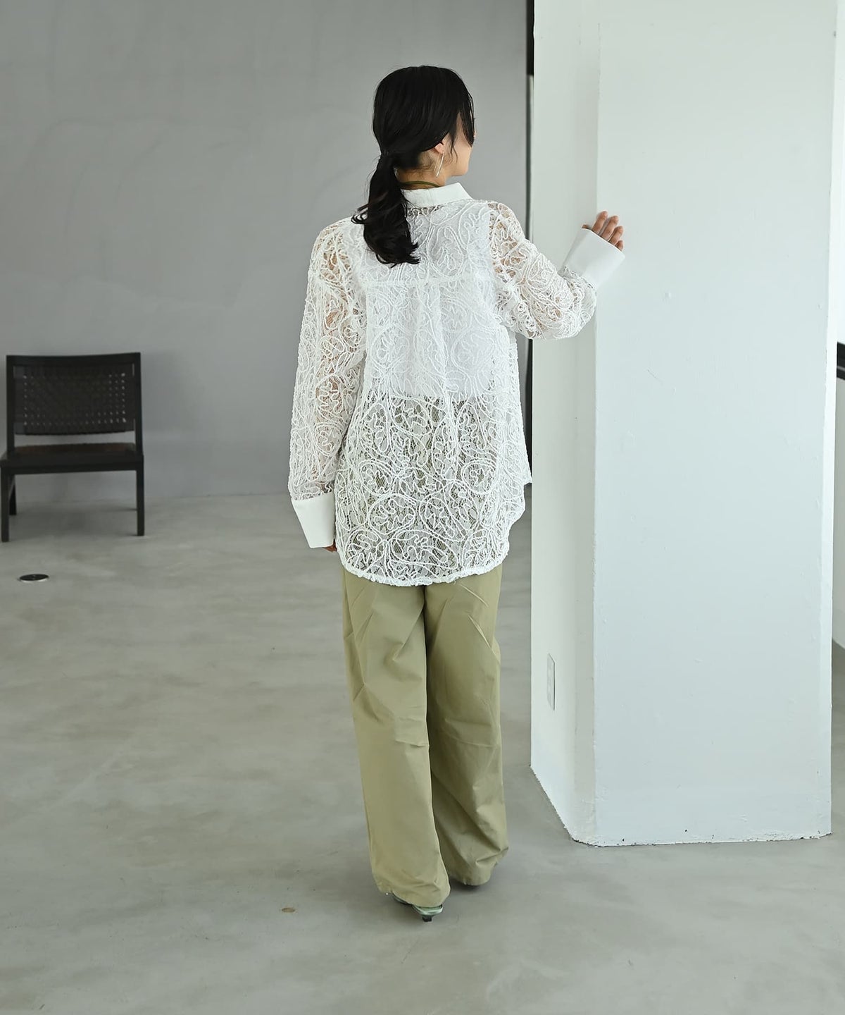 着用イメージ 167cm オフホワイト