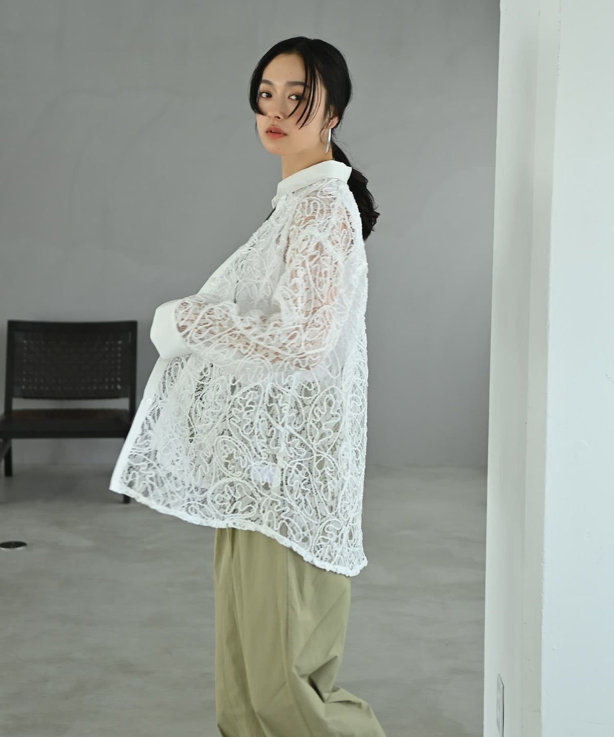 着用イメージ 167cm オフホワイト