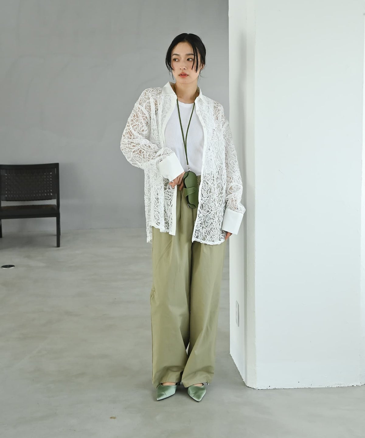 着用イメージ 167cm オフホワイト