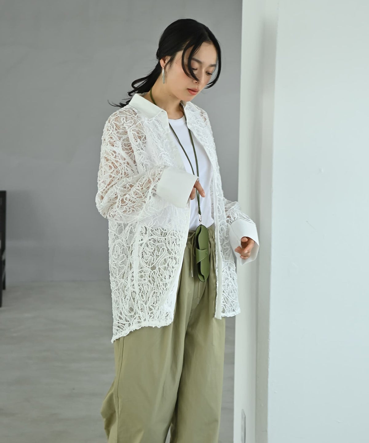 着用イメージ 167cm オフホワイト