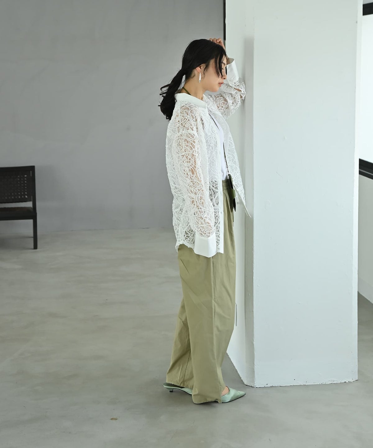 着用イメージ 167cm オフホワイト