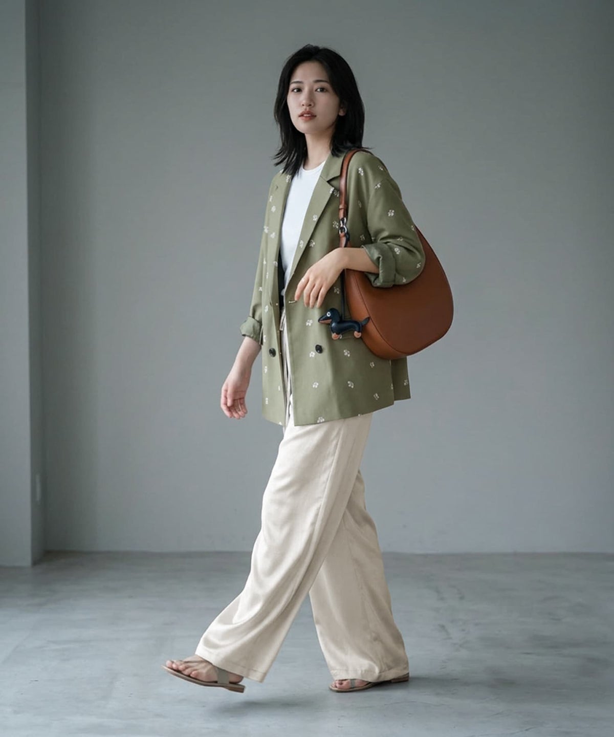 着用イメージ 170cm アイボリー