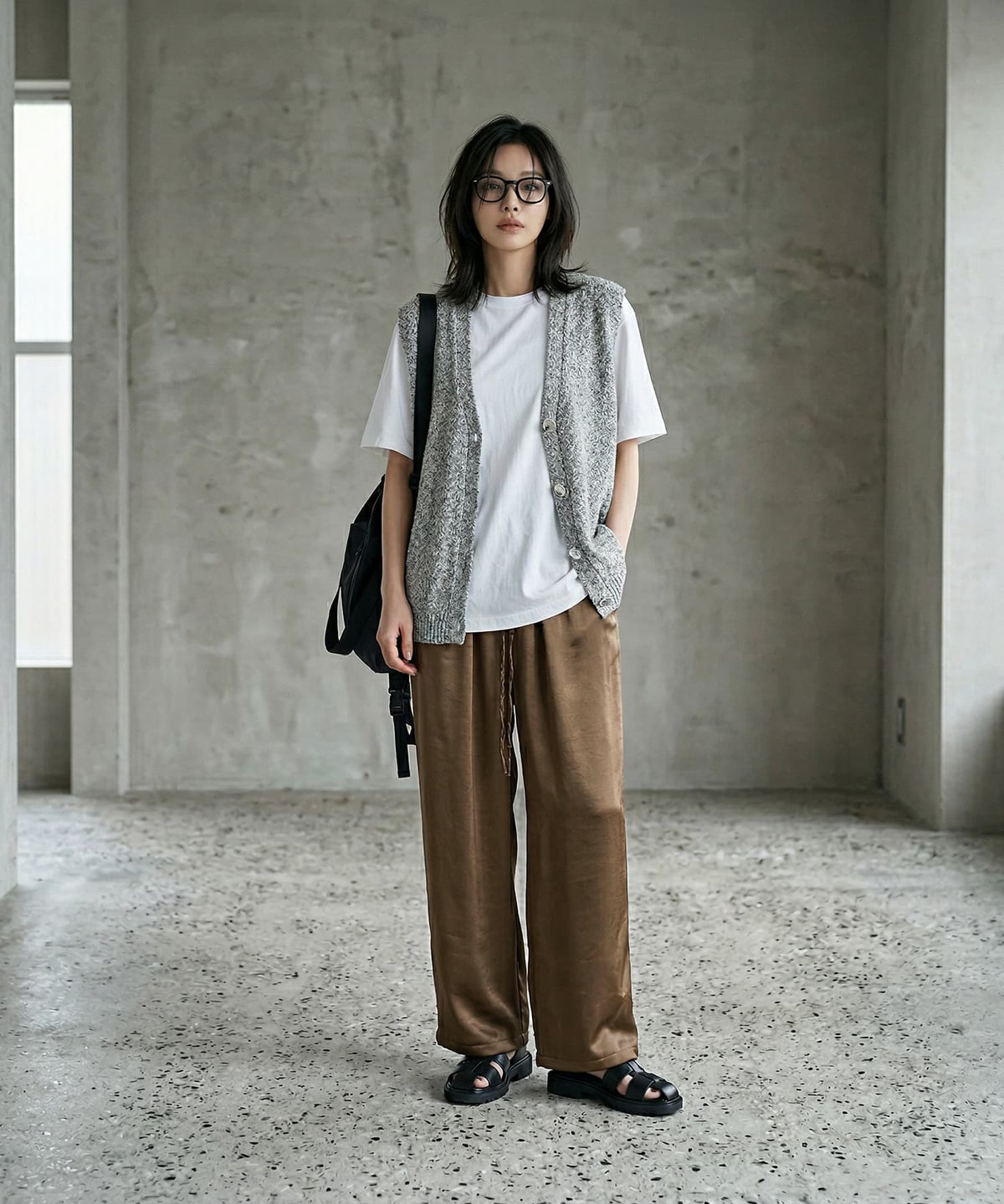 着用イメージ 170cm ブラウン