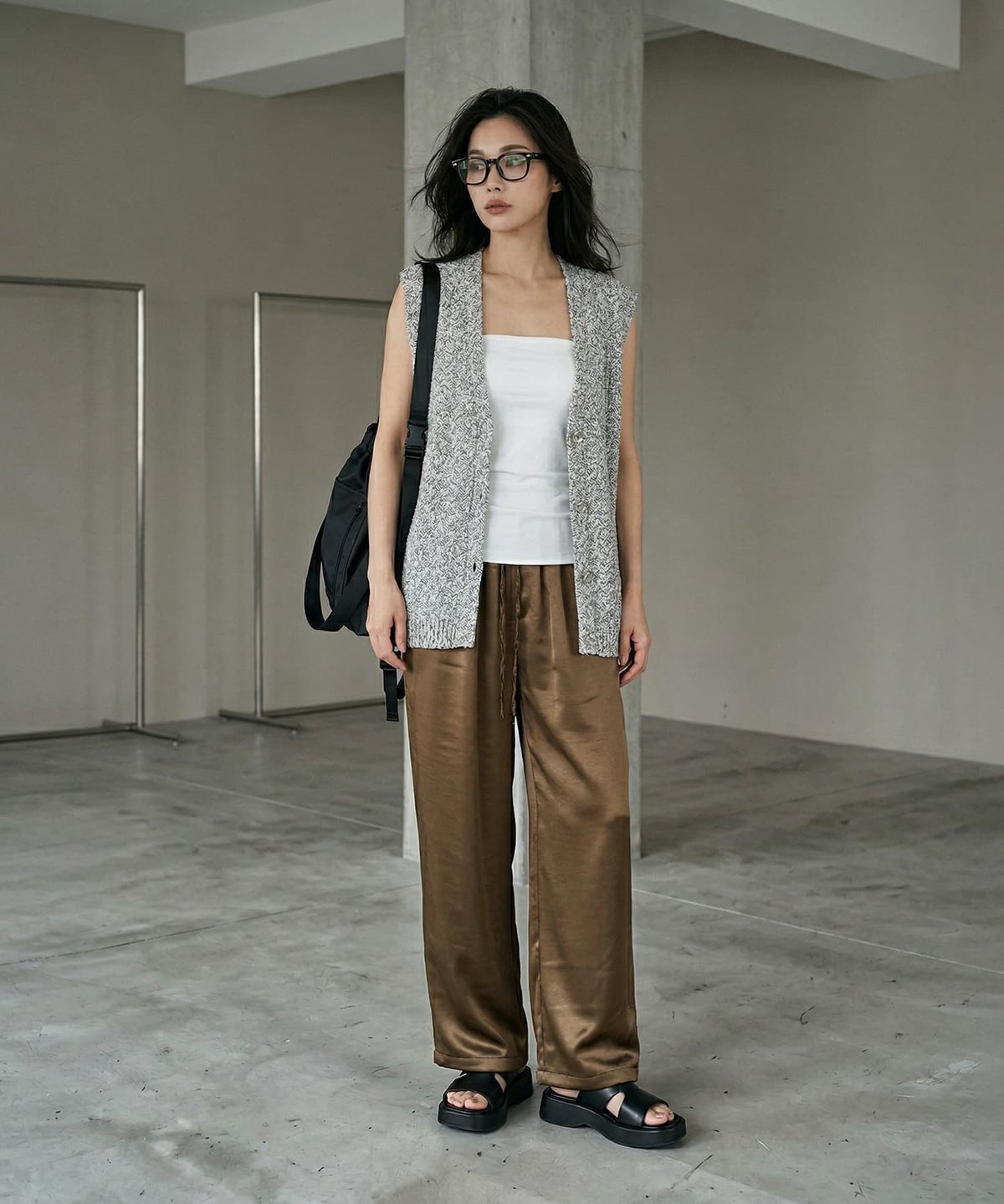 着用イメージ 170cm ブラウン