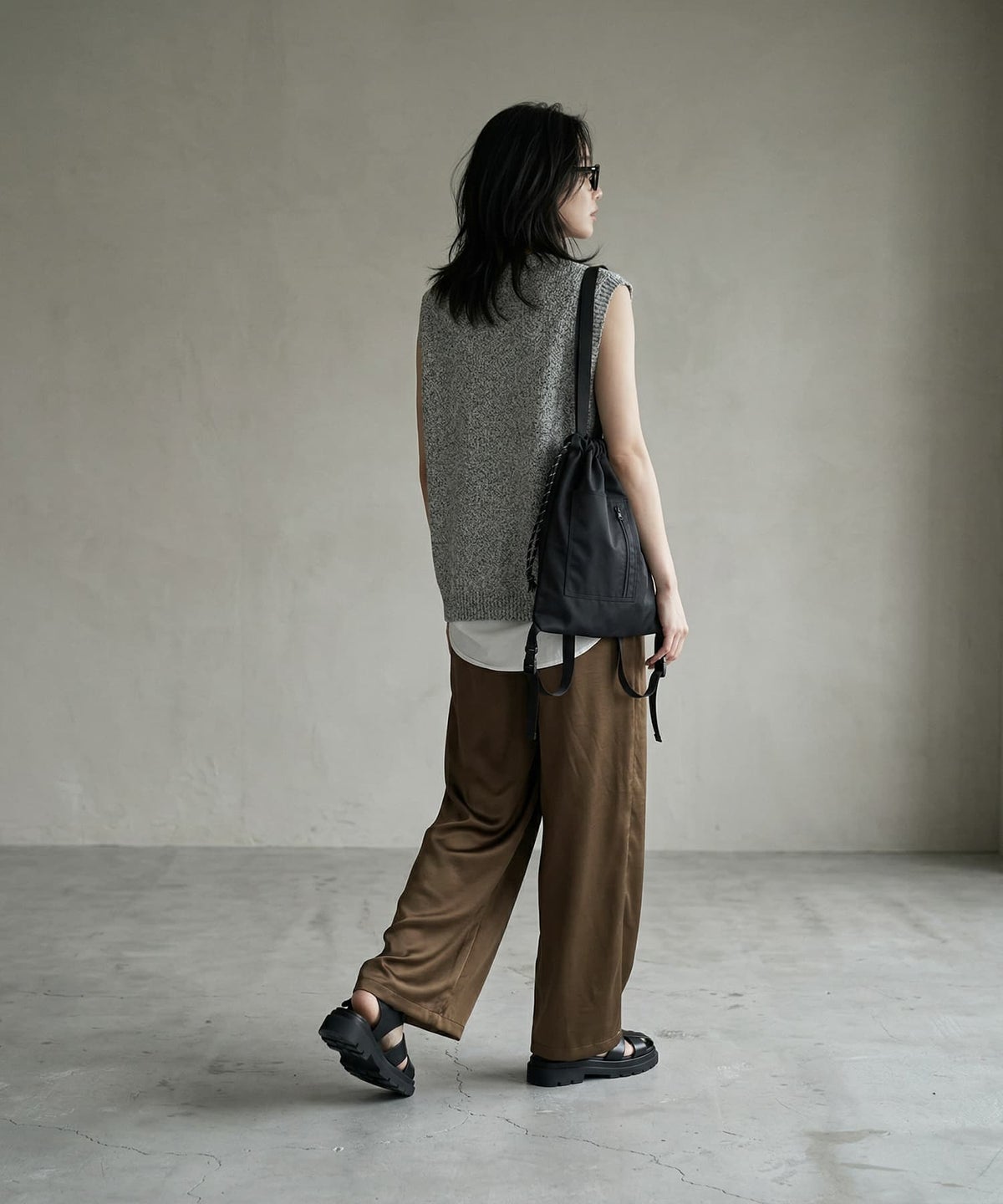 着用イメージ 170cm ブラウン