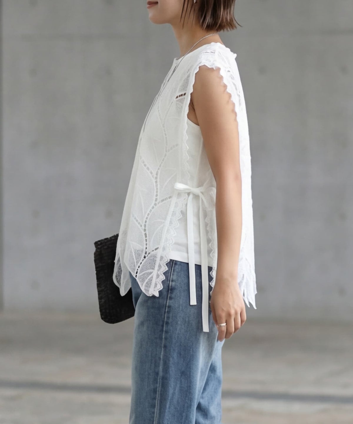 着用イメージ 163cm アイボリー