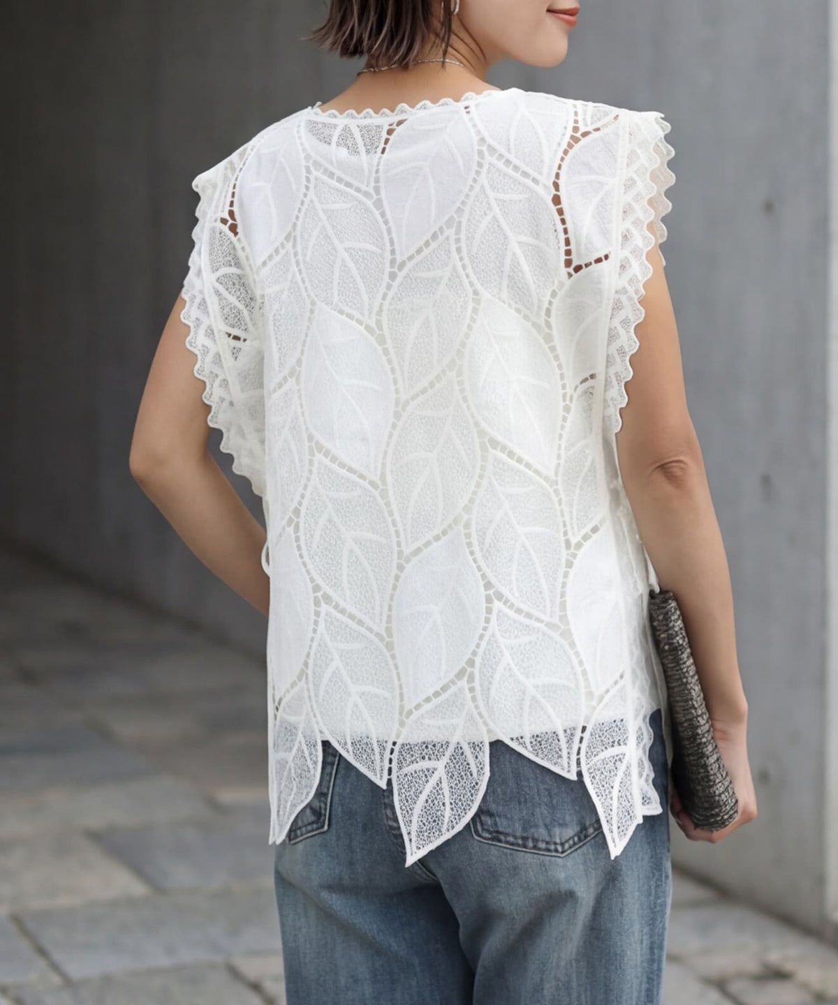 着用イメージ 163cm アイボリー