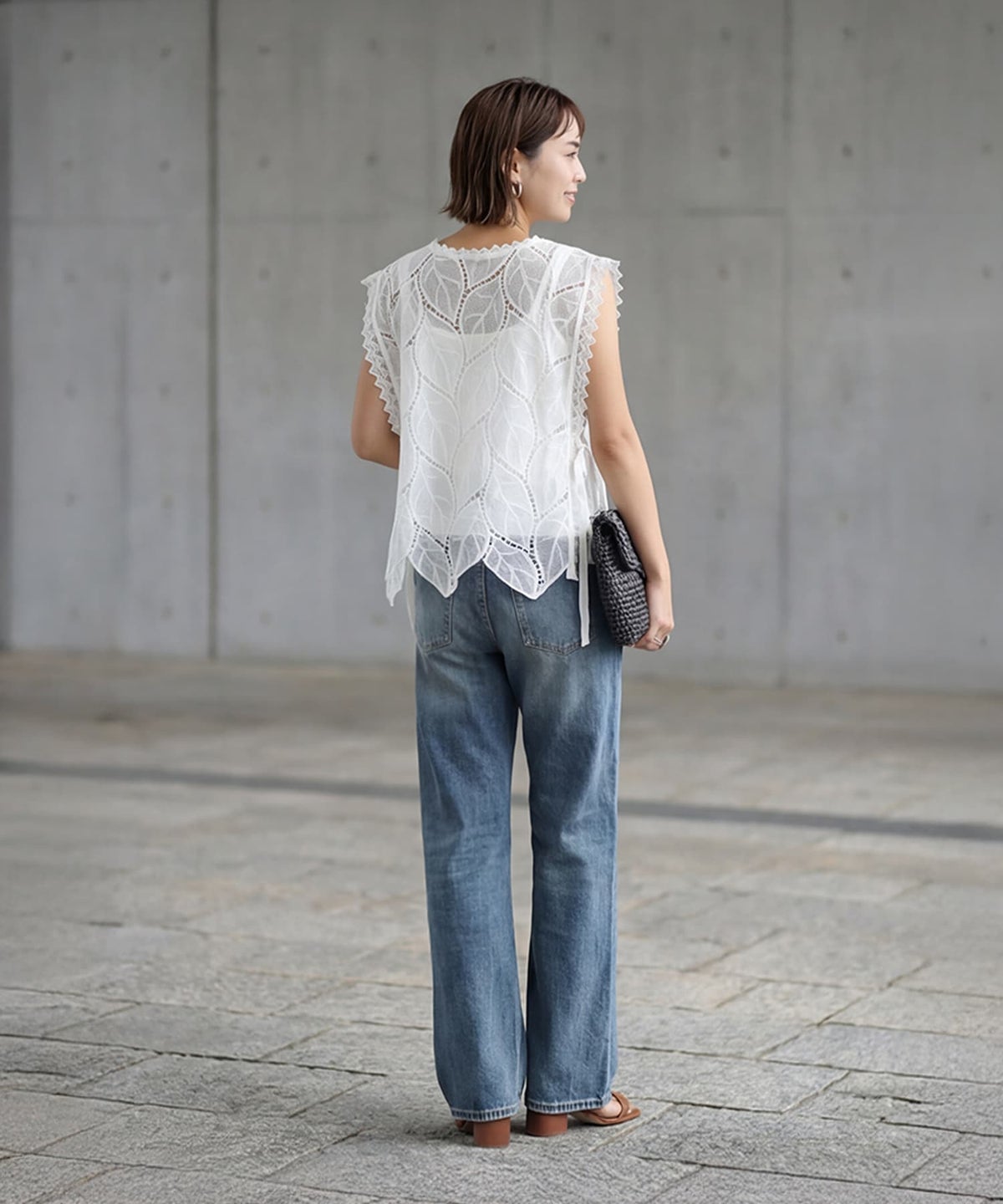 着用イメージ 163cm アイボリー