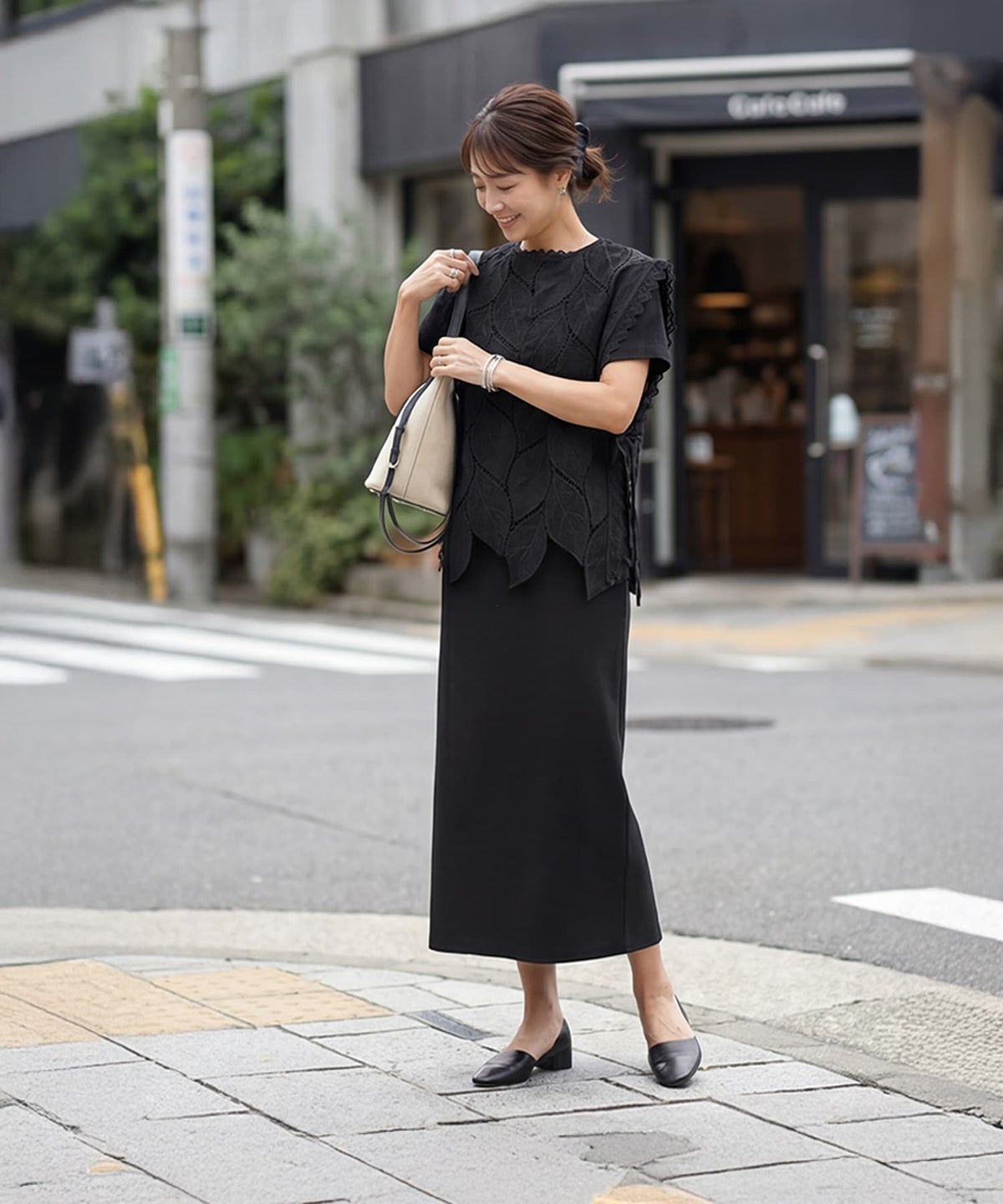 着用イメージ 163cm ブラック