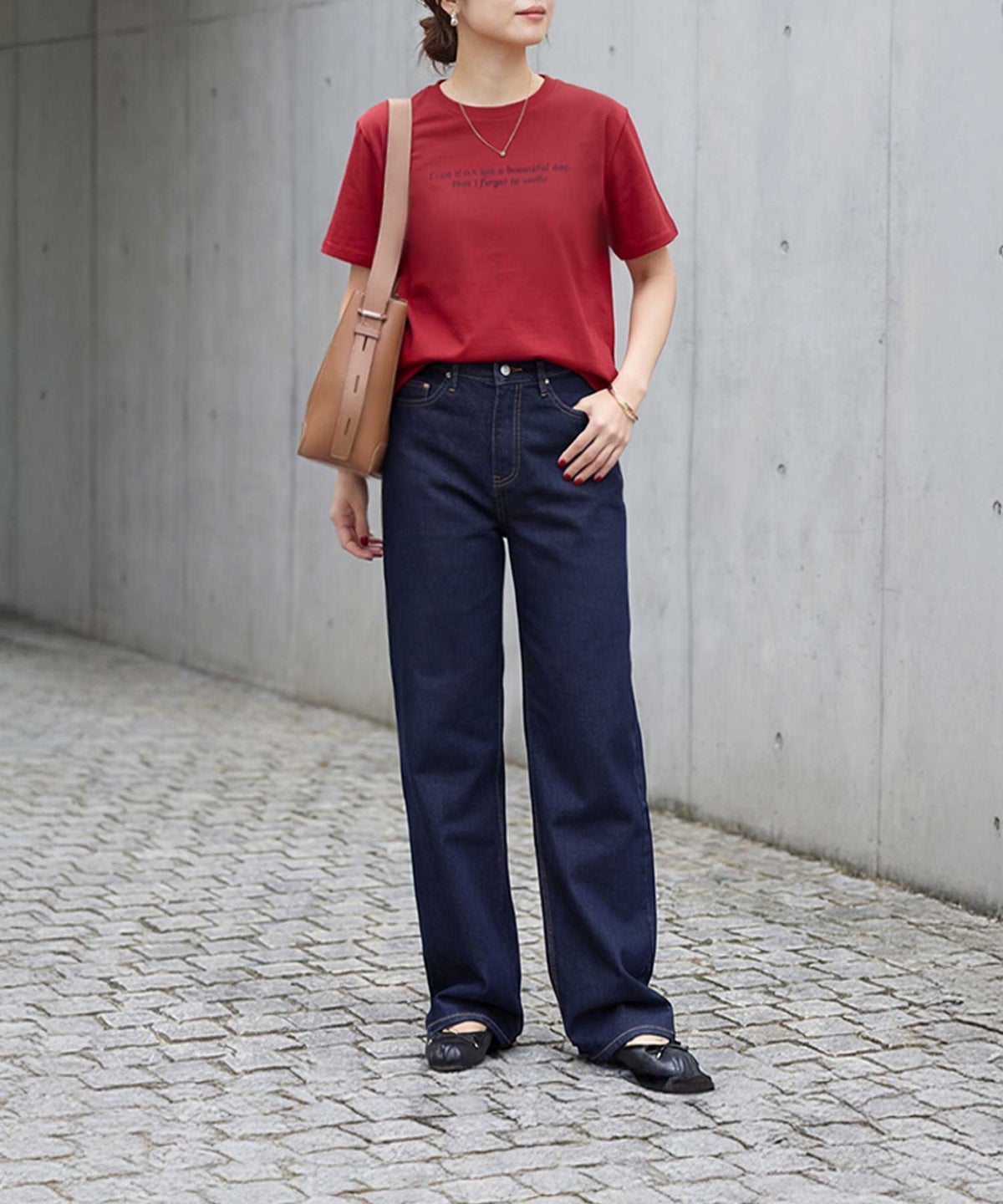 着用イメージ 163cm レッド