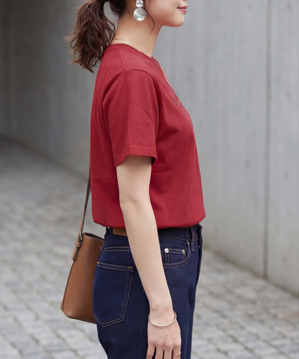 着用イメージ 163cm レッド