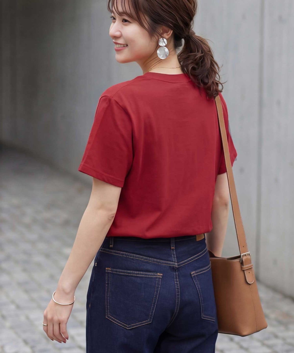 着用イメージ 163cm レッド