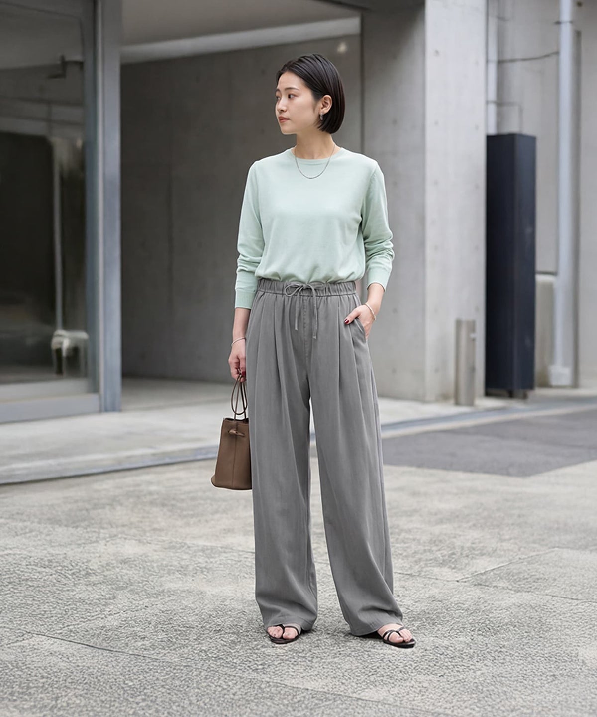 着用イメージ 163cm　ライトグレー