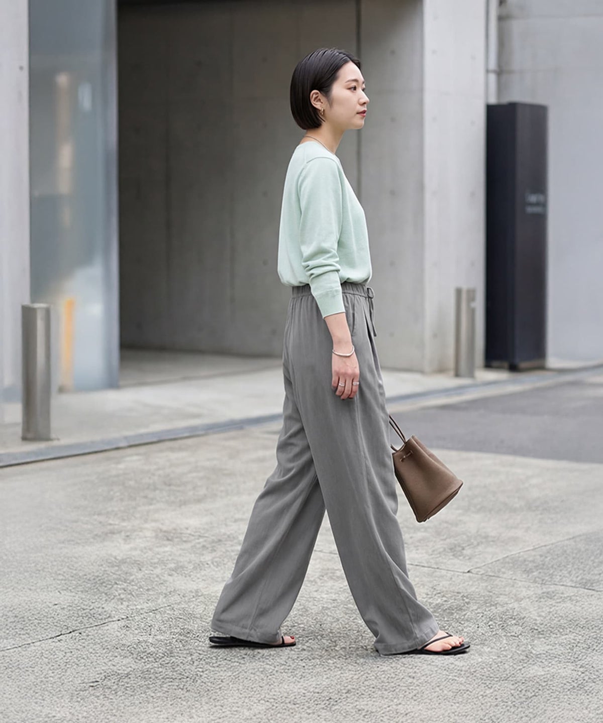 着用イメージ 163cm　ライトグレー