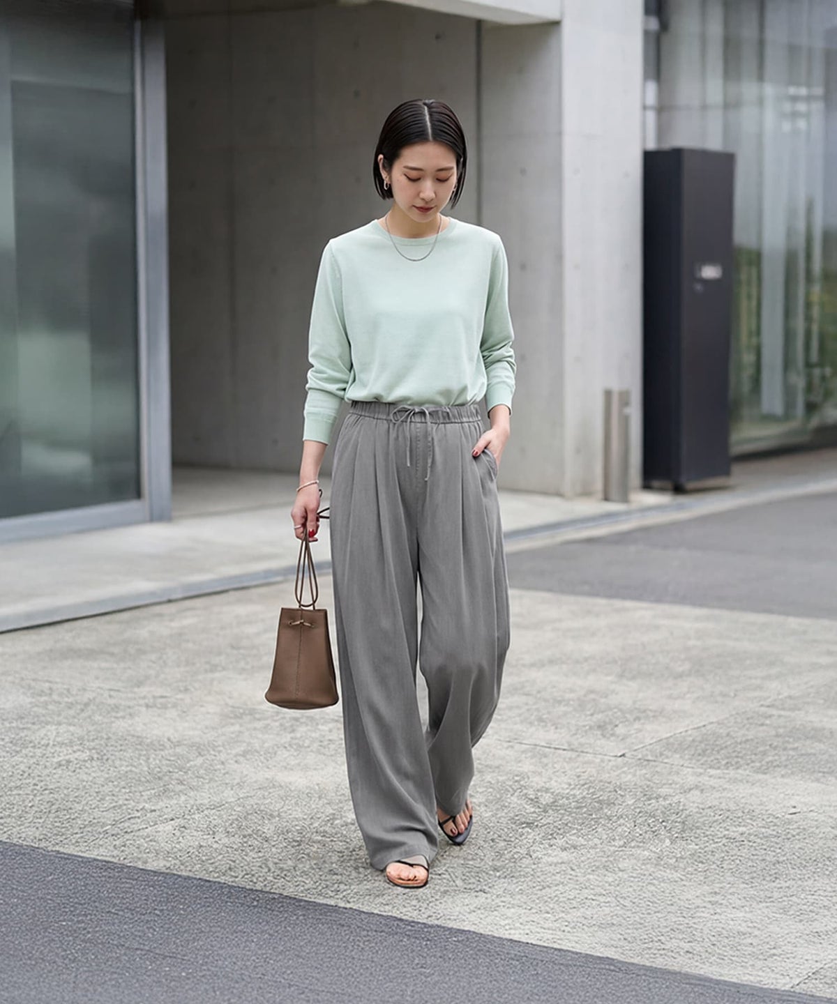 着用イメージ 163cm　ライトグレー