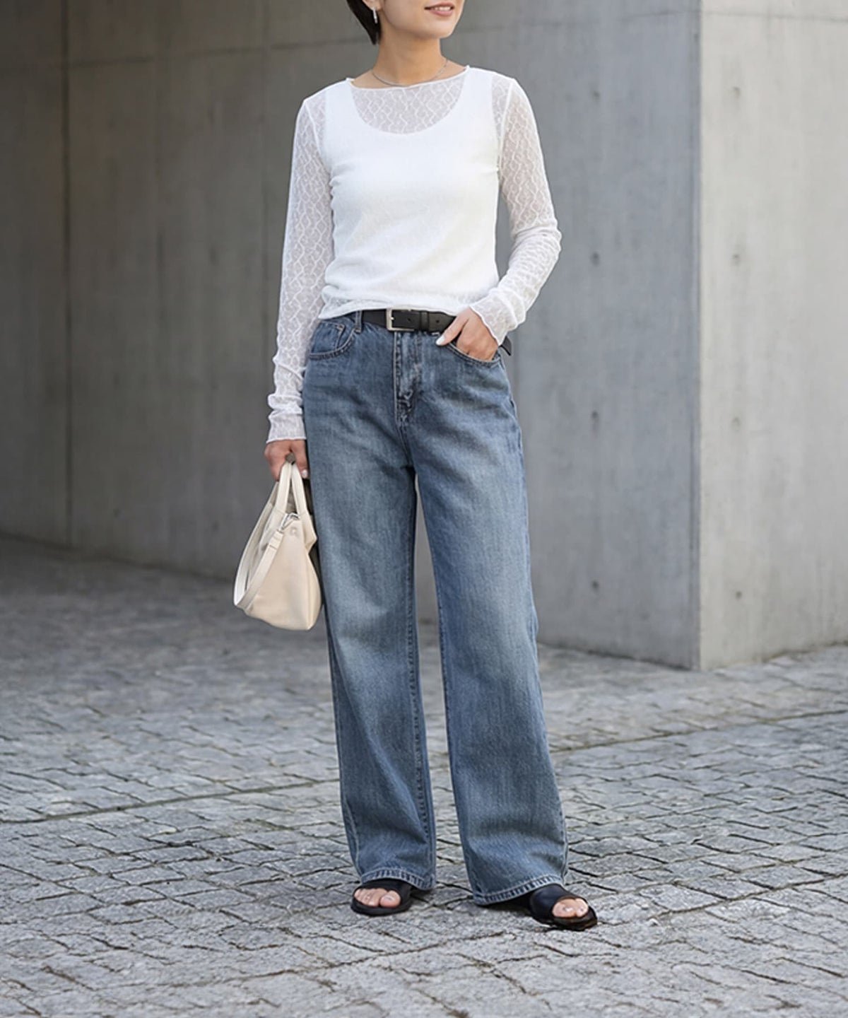 着用イメージ 163cm ホワイト